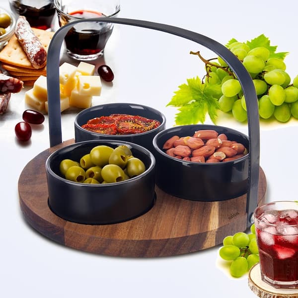 Keramiska snackskålar SVART 130 ml 4 st.