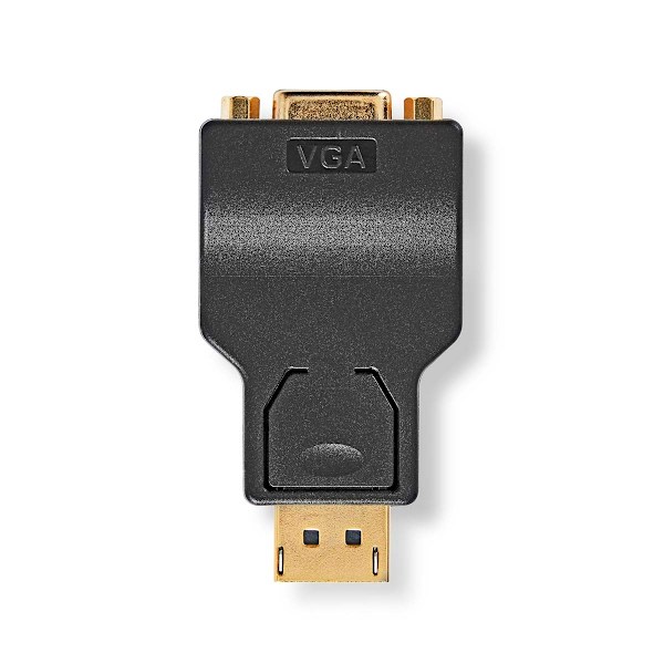 Displayport-adapter | DisplayPort Hane | VGA hona 15p | 1080p | Guldplaterad | Rak | Rund | ABS | Antracit | Låda
