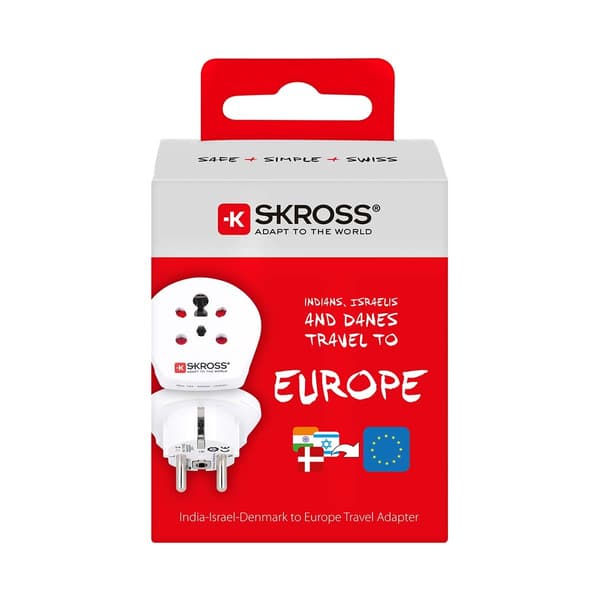 Rejseadapter Indien / Israel / Denmark til Europe