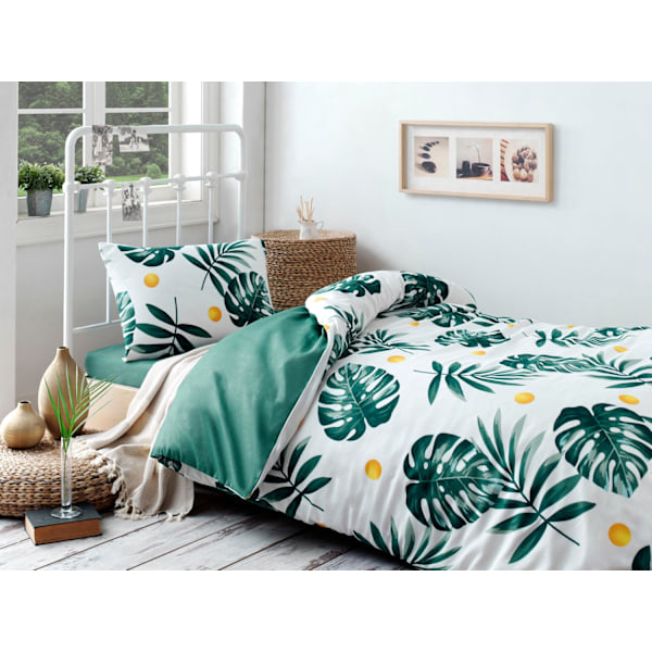 Enkelt täcke-set Monstera - Grön