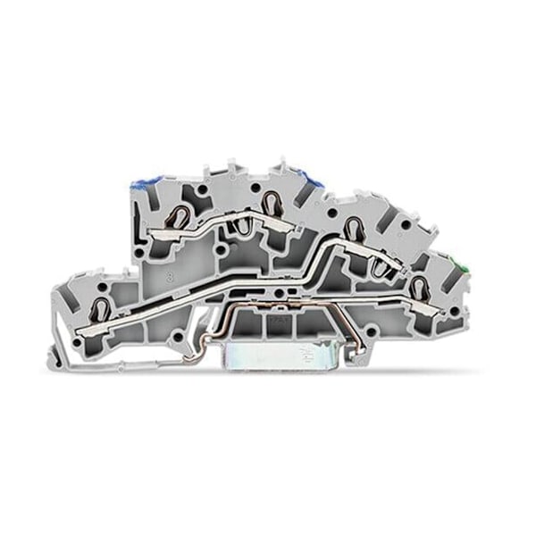 Monitasoinen asennusliitin, käyttöaukot, 2,5 Mm², N/L/Pe, Push-In Cage Clamp®, 2,50 Mm², harmaa
