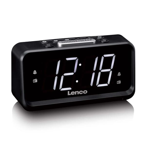 FM-clockradio med LED-display, natlys, USB-port