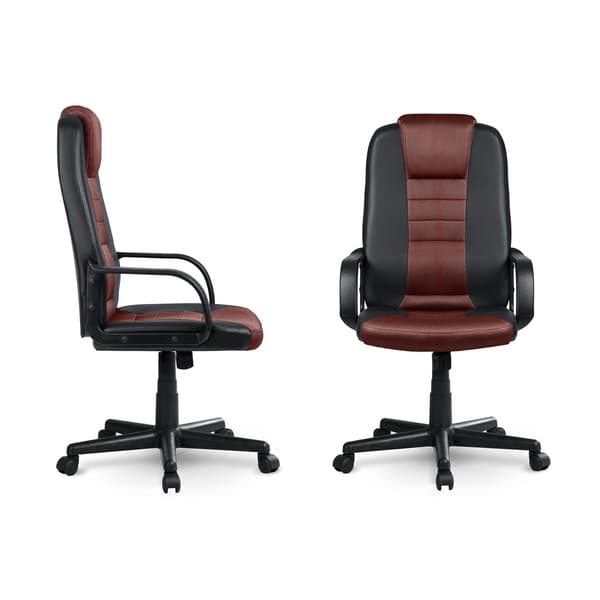 Ergonomisk kontorstol, sortbrun, justerbar højde