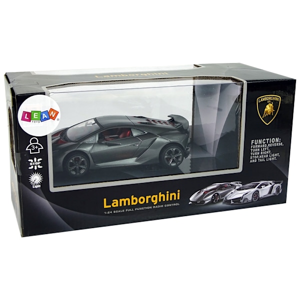 1:24 Lamborghini R/C Car - Sølv, 2,4G, lys, realistisk sjov