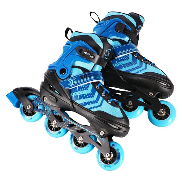 Inline- ja jääkiekkoluistimet, 4-in-1, musta-sininen, koko M