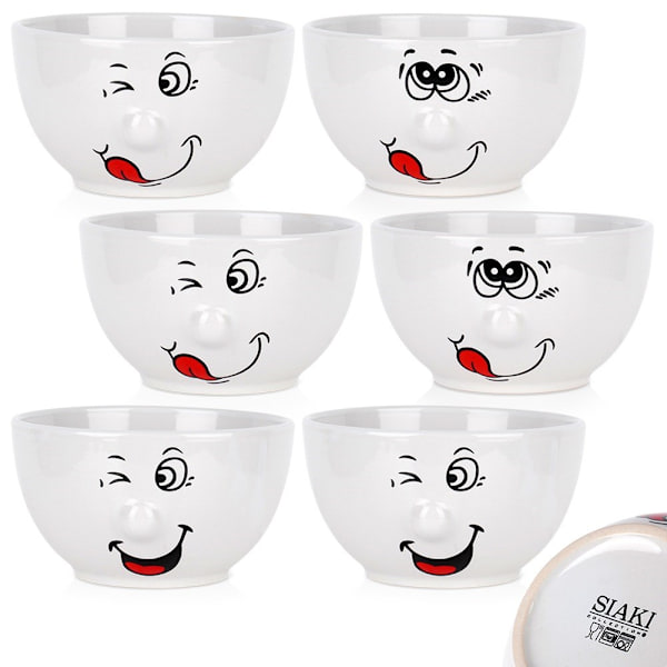 Keraamiset hymiökulhot 13,5 cm, 550 ml 6 kpl.
