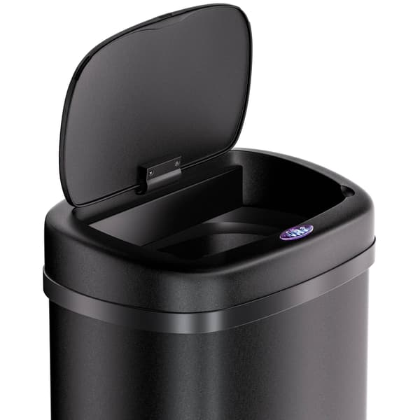 58L Sensorbeholder i rustfrit stål – Sort, automatisk låg, USB-drevet