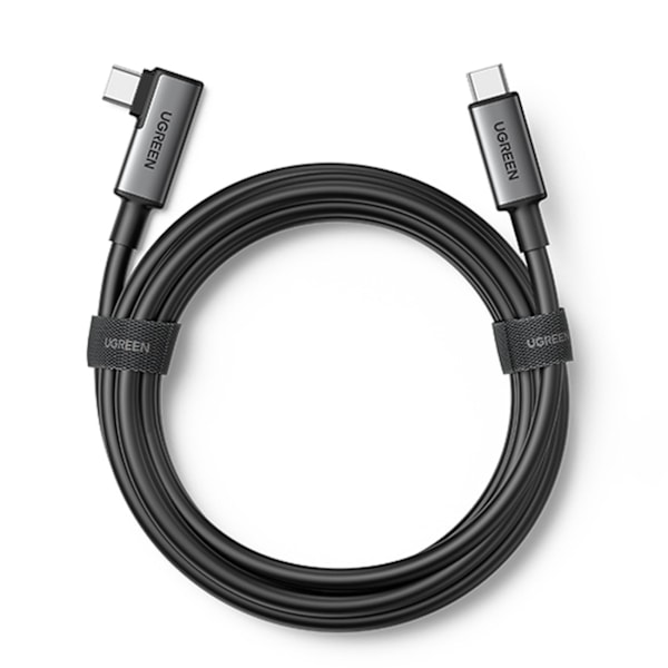 Vinklet USB-C-kabel med understøttelse af Oculus Quest 2 VR-briller 60W 5m sort