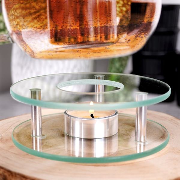 Tevärmare i glas för tealight-ljus – perfekt för tekannor