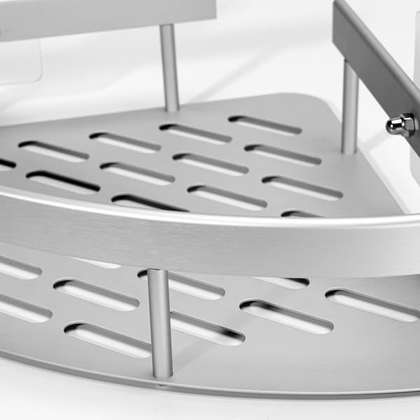 Badrumshörnhylla, silvermatt aluminium