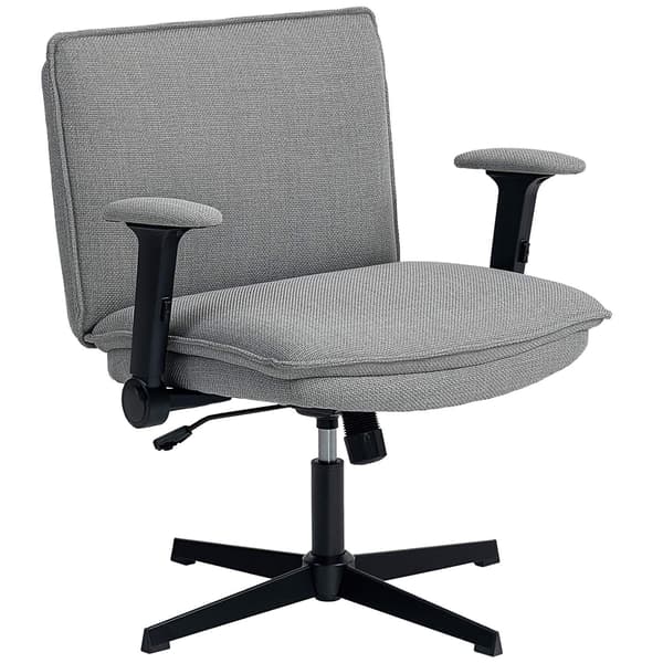 Kontorstol, Foldbare armlæn, Bredt linnedlook, Justerbar højde