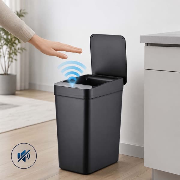 Sensor Køkkenspandesæt, 9L & 15L, Sort, Automatisk