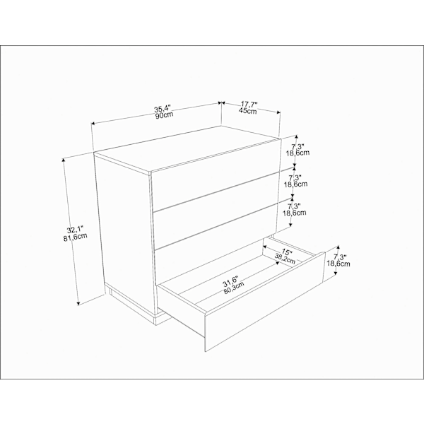 Kommode Lines - Hvid