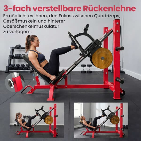 Benpressmaskin – Justerbart ryggstöd, stålram