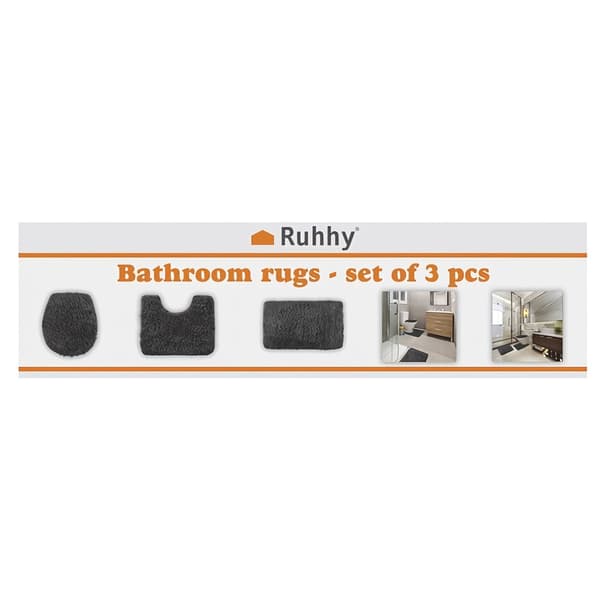 Badrumsmatta - set - grå Ruhhy 24353
