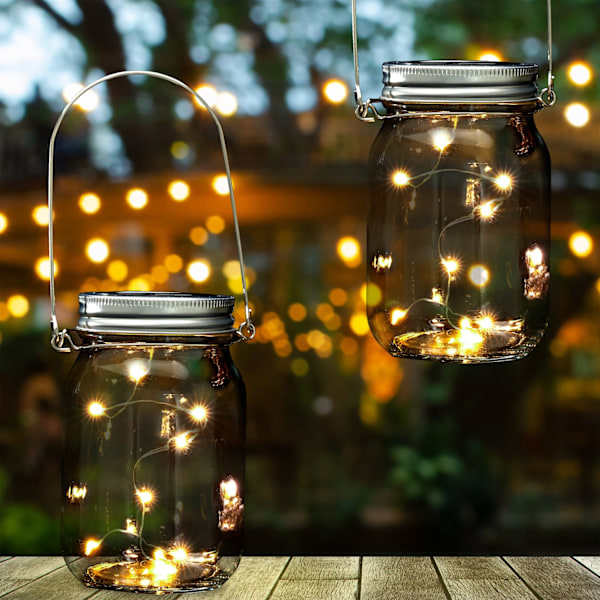 2 stk. solcellelanterner med LED
