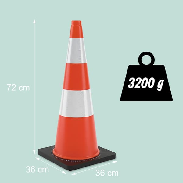 Liikennekartio 75 cm – Kestävä, heijastinraidat