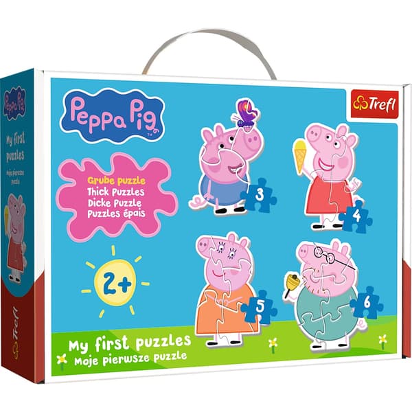 Peppa Pig småbarnspussel – stora, ljusa, tjocka bitar
