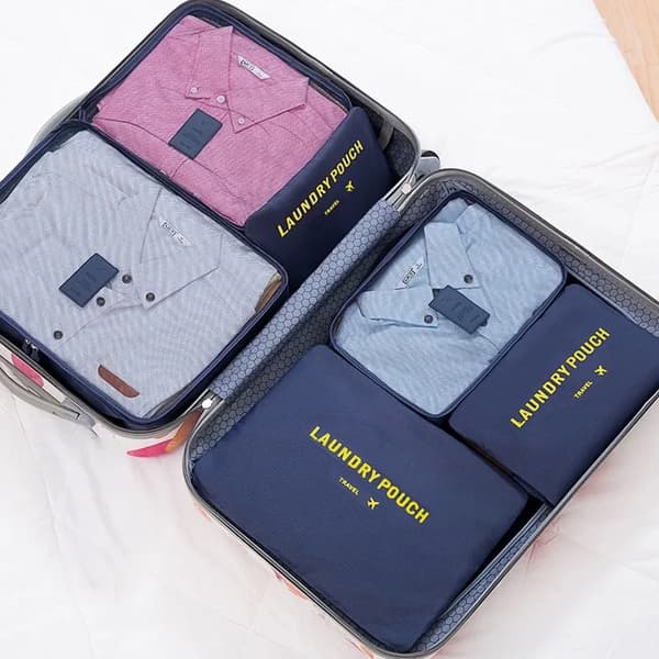 Reseorganisatörsset, 6 delar, marinblå polyester
