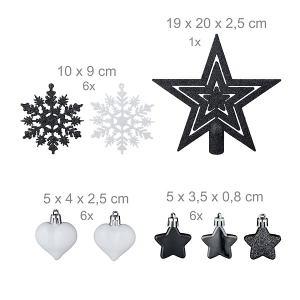 Julgransprydnader, set med 101 plastkulor