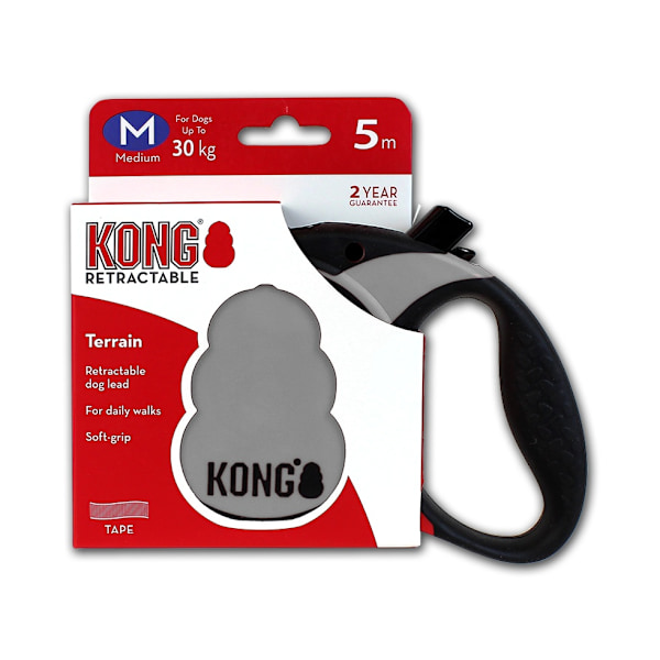 KONG infällbart koppel Terränggrå M (5m/30kg)