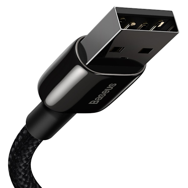 Stark flätad kabel USB Iphone Lightning 2,4 A 2 m svart