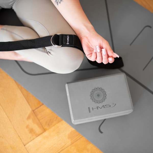 Yogablok, grå, støttende skum