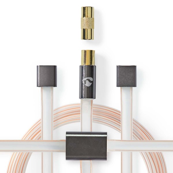 Koaxialkabel | IEC (Koax) Hane | IEC (Koax) Hane | Guldplaterad | 50 Ohm | Oskyddad | 2.00 m | Platt | PVC | Antracit | Låda