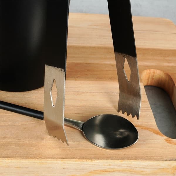 Barset med shaker, stål, svart, 5 st.