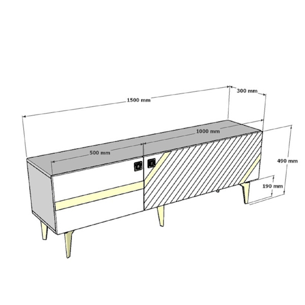 TV Stativ Iris - Antracit, Silver