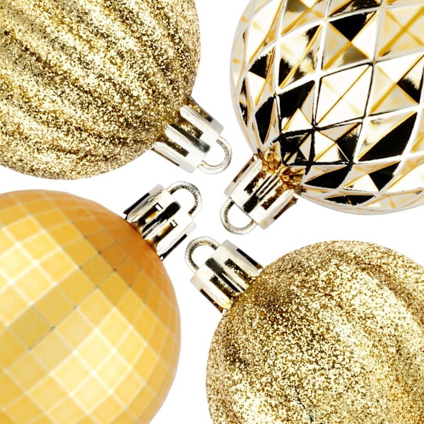 Sprængsikre julekugler guld 5 cm 24 stk.