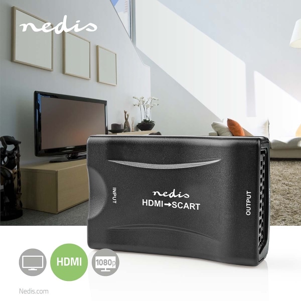HDMI ™ Omvandlare | HDMI™ ingång | SCART Hona | Envägs | 1080p | 1.2 Gbps | ABS | Svart