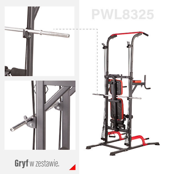 Multifunktionellt Power Tower med Pull-Up & Dip Bars