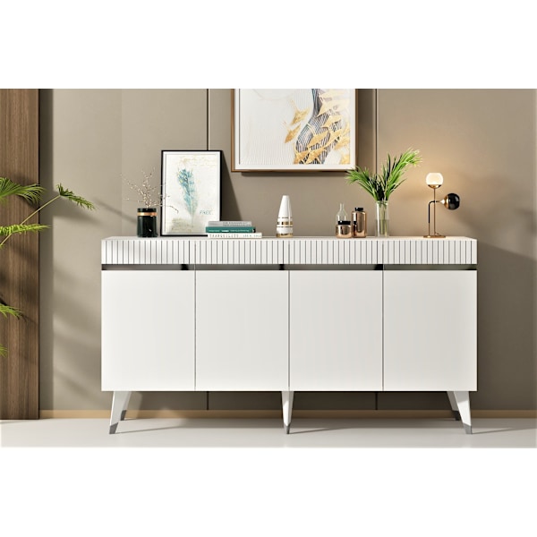 Console Defne - Vit, Silver