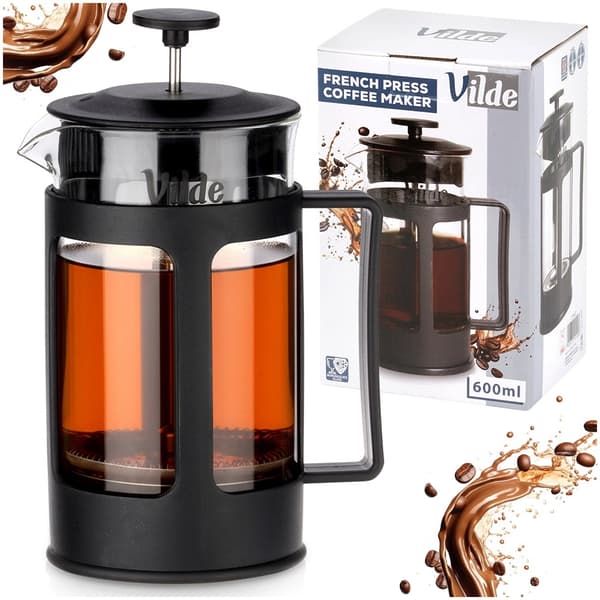 French Press kaffemaskine, 600 ml glas
