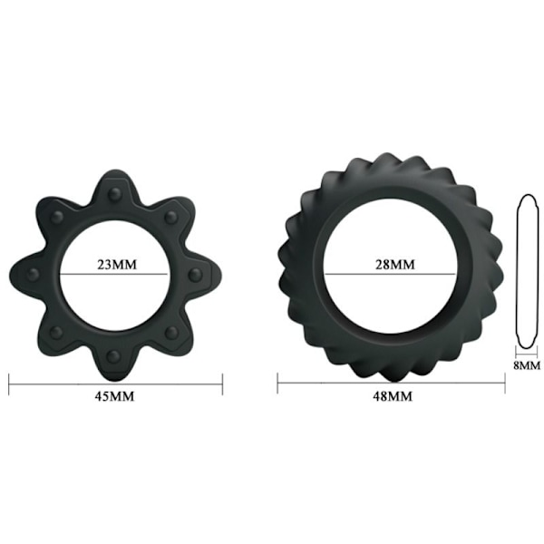 Baile - Kit 2 Ring Blomstrende Silikon Ringe