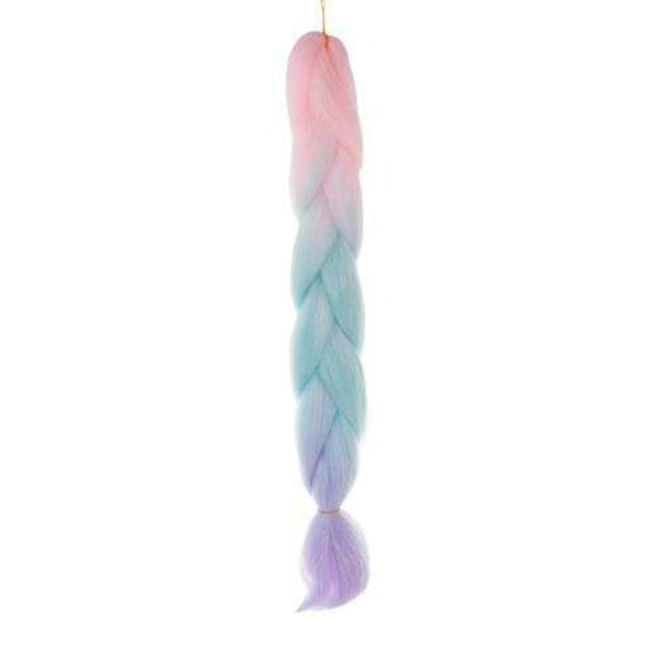 Syntetisk hår ombre fletninger pink/ni/f W10341