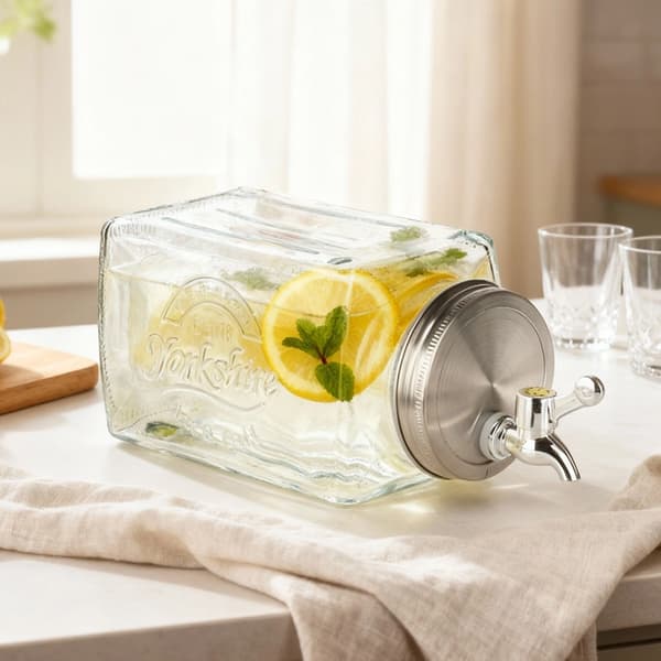 Glas drikkedispenser med hane, 3,3 l til køleskab