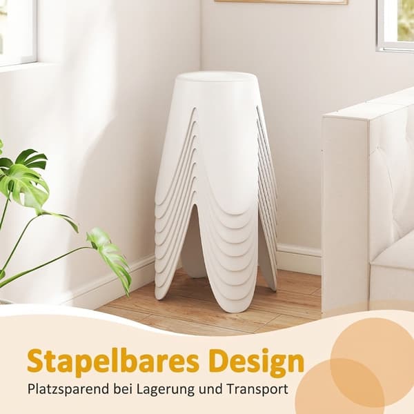 Stapelbara plastpallar med dynor, 8-pack, vita