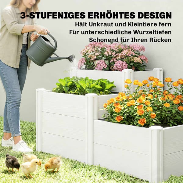 3-lags stabelbar havebed, vinyl, nem montering