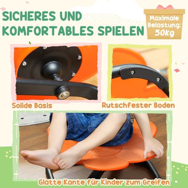Sensorisk barnstol, roterande balanssits, plast, orange