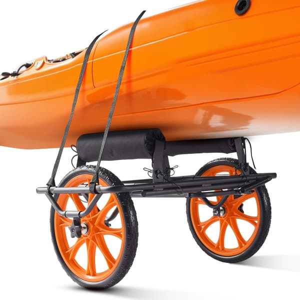 Kajakvagn 150 kg kapacitet, 38 cm solida däck, stöd
