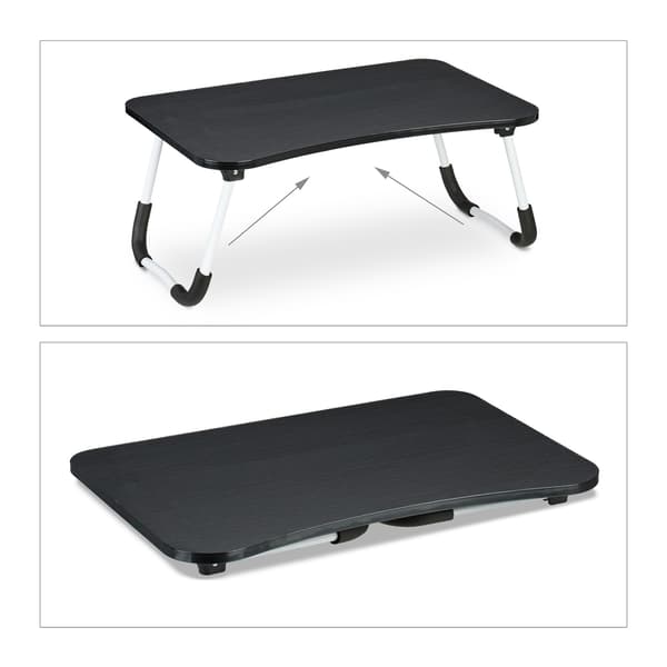 Sort Folding Lap Desk – Bærbar sengebakke med jernramme
