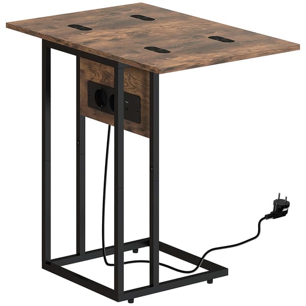 C-formet sidebord med ladestation og foldbar top