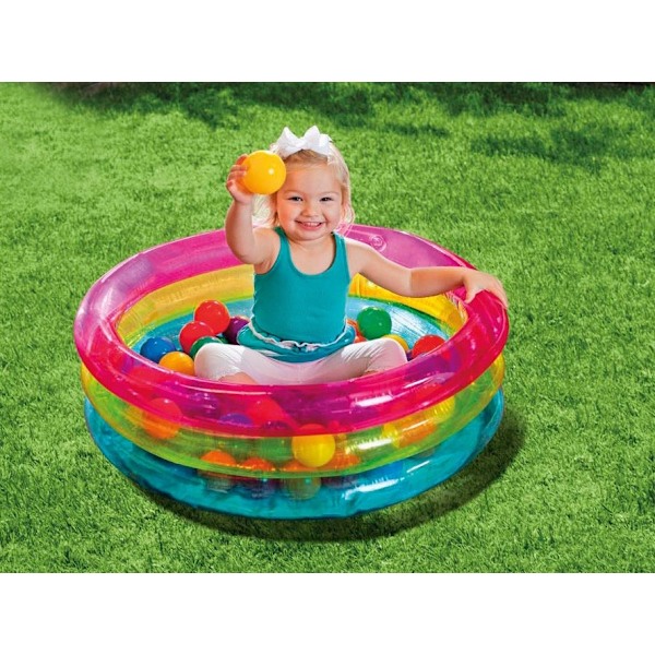 Uppblåsbar lekhage med bollar 86 x 25 cm INTEX 48674