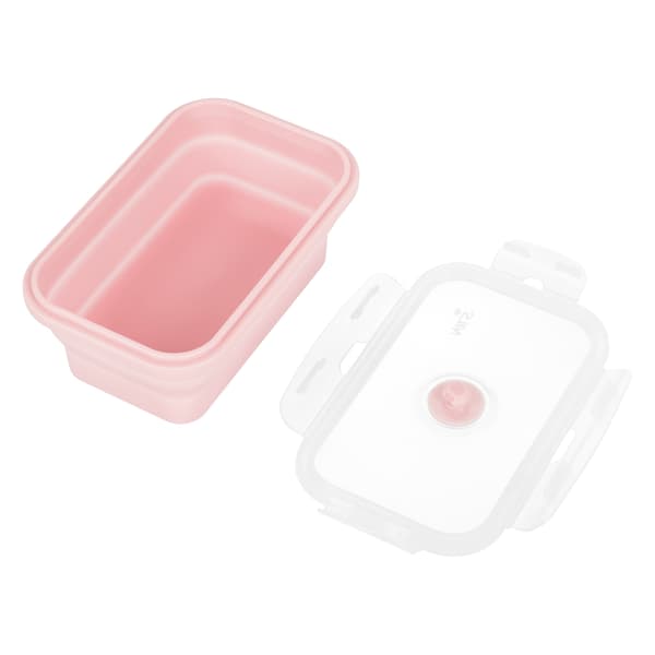 Sammenfoldelig Madkasse, Pink, 500ml Kapacitet