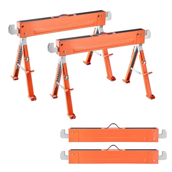 Hopfällbara sågbockar, 2-pack, justerbar höjd, 1800 lb