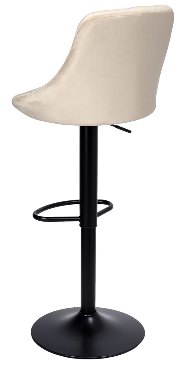Barstol i sammet, justerbar höjd, beige