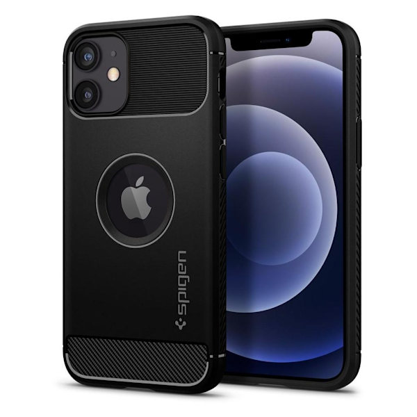Spigen Rugged Armour Cover til iPhone 12/12 Pro - Sort