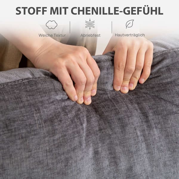 3-sits soffa, klädsel i grå tyg, Stålstomme